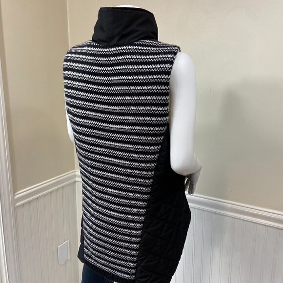 Bass Black Puffer Vest with Knit Back, M - Picture 13 of 16